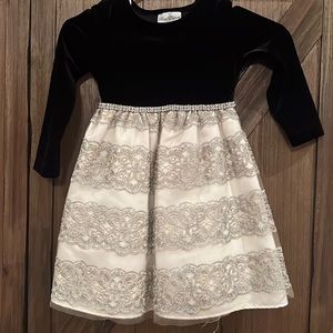 Rare Editions black and gold dress. Size 4T.